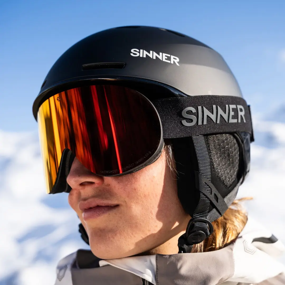 SINNER Taur Skibril - Matte Zwart - Oranje Lens