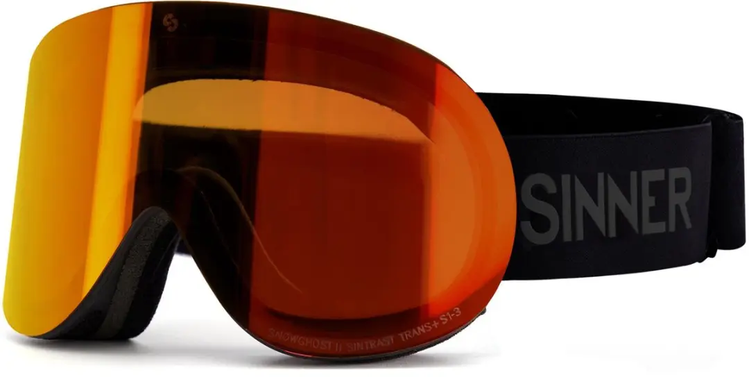 SINNER Taur Skibril - Matte Zwart - Oranje Lens
