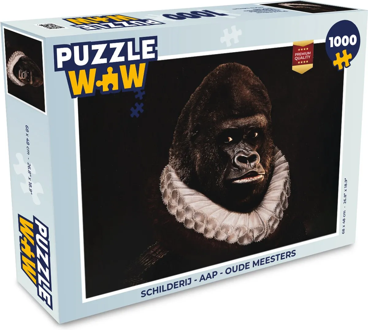 PuzzleWow Aap Oude Meesters Legpuzzel 1000 Stuks - Multicolor