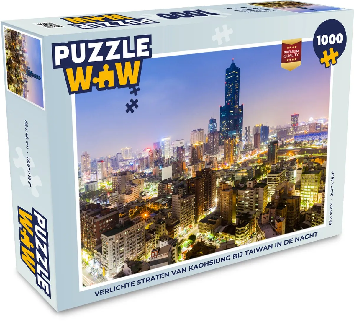 PuzzleWow Legpuzzel Verlichte straten Kaohsiung 1000 Stuks - Multicolor