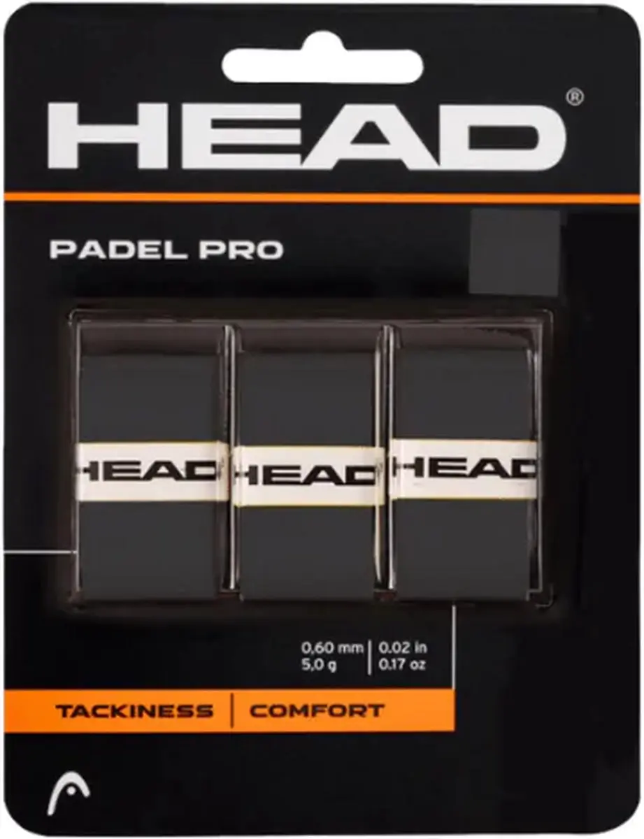 Head Padel Pro Overgrip - 3 Stuks - Zwart