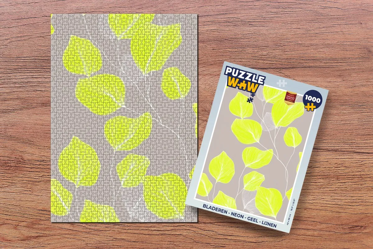PuzzleWow Neon Lijnen Legpuzzel 1000 Stuks - Geel