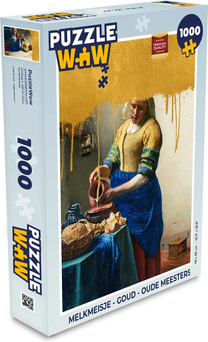 PuzzleWow Melkmeisje Legpuzzel 1000 Stuks - Goud