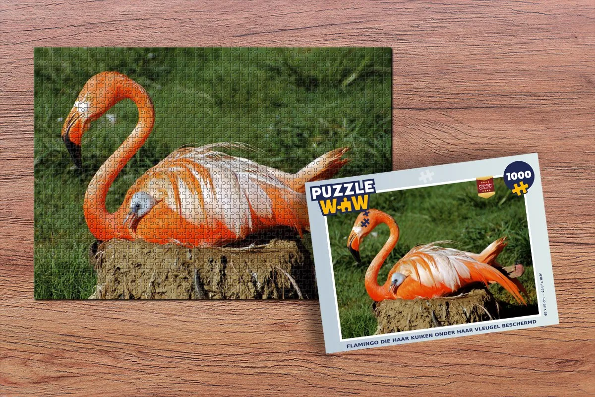 PuzzleWow Flamingo Legpuzzel 1000 Stuks - Multicolor
