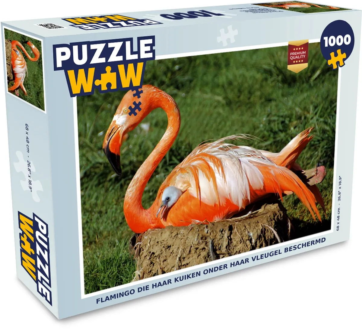PuzzleWow Flamingo Legpuzzel 1000 Stuks - Multicolor
