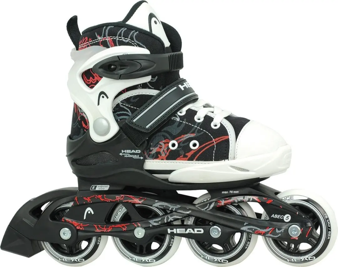 Verstelbare inline skates 36-41 HEAD KID zwart wit