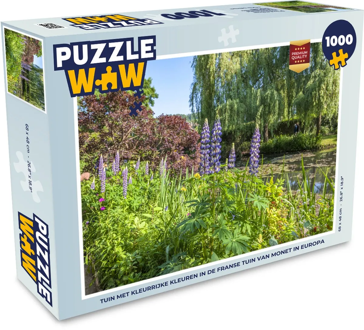 PuzzleWow Monet Franse Tuin Legpuzzel 1000 Stuks - Multicolor