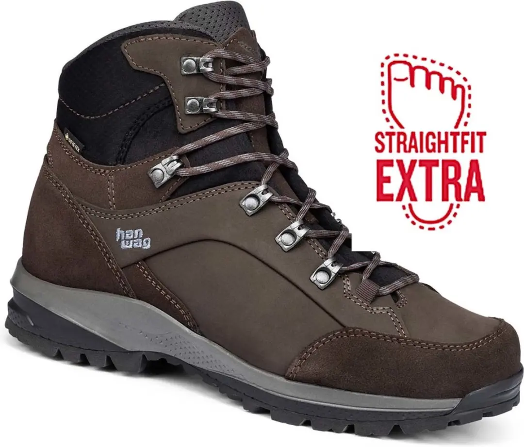 Hanwag Banks Straight Fit GTX Heren Wandelschoenen 47 - Mocca Asphalt