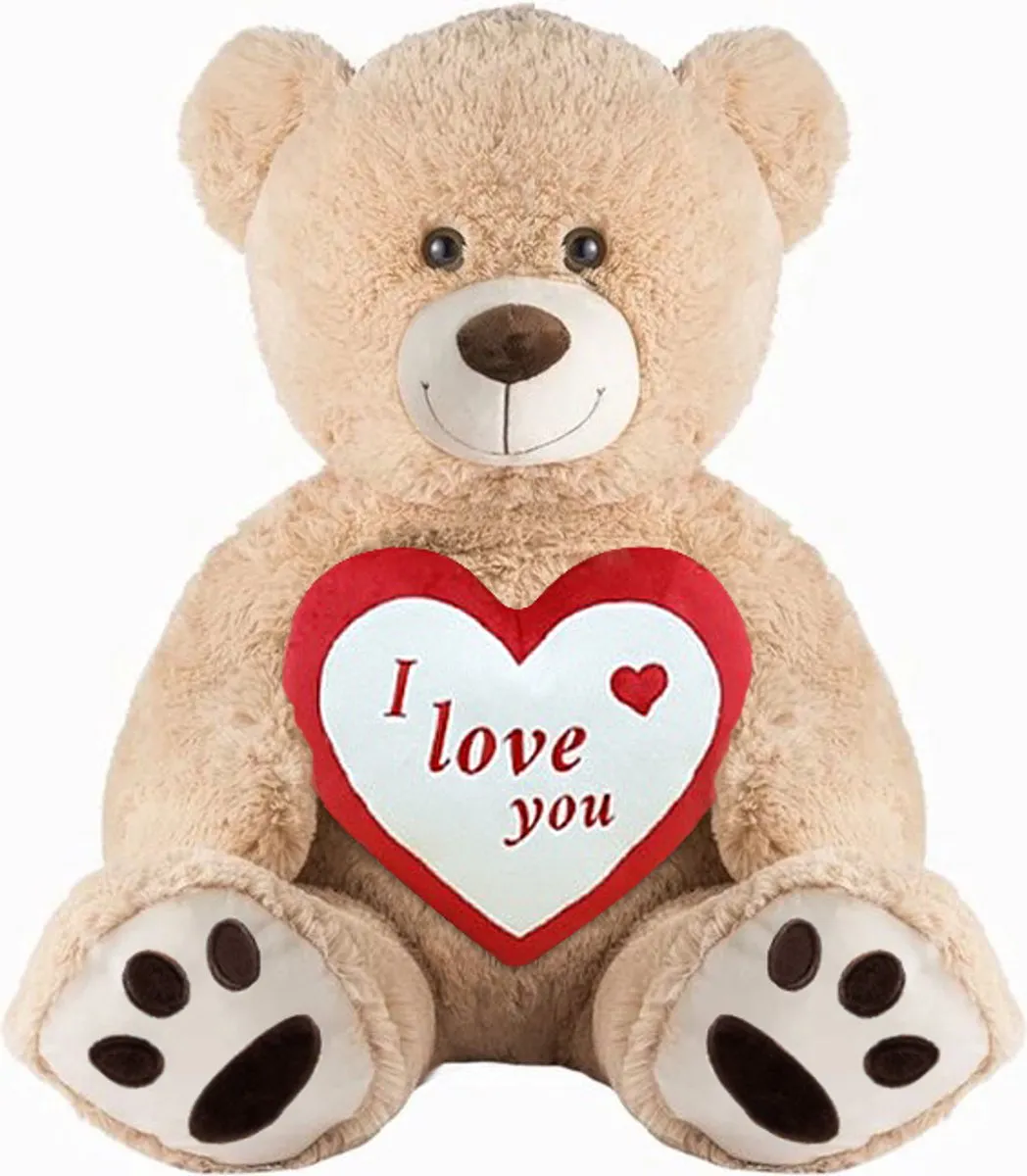 Topknuffels Reuze knuffelbeer met hart - Pluche teddybeer 100 cm