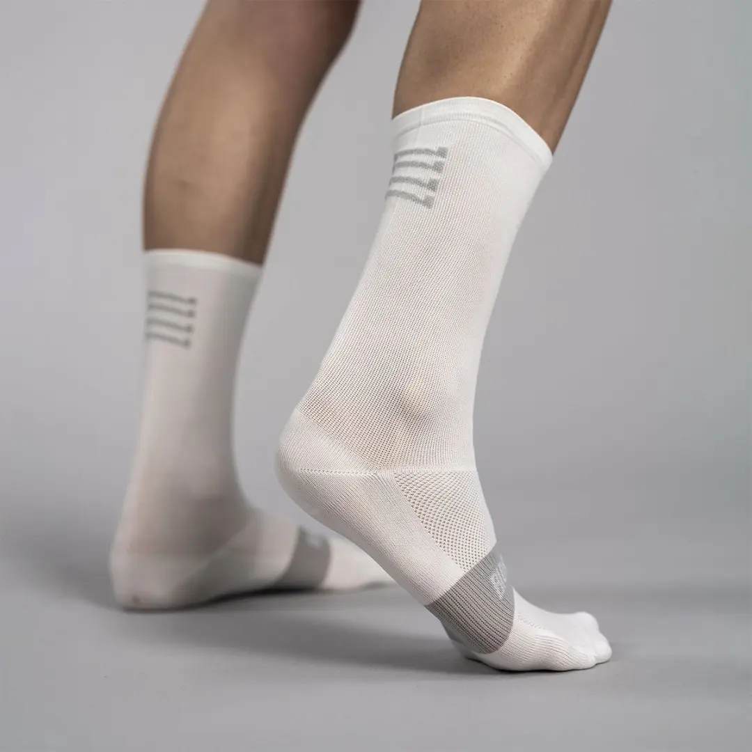 Bioracer Fietssokken Zomer Unisex Wit - Maat 45-47
