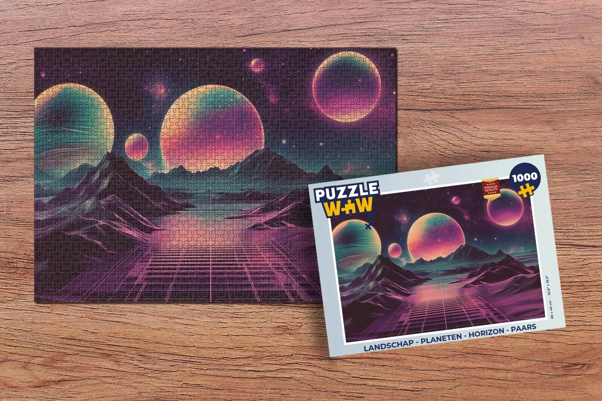 PuzzleWow Planeten Horizon Legpuzzel 1000 Stuks - Paars