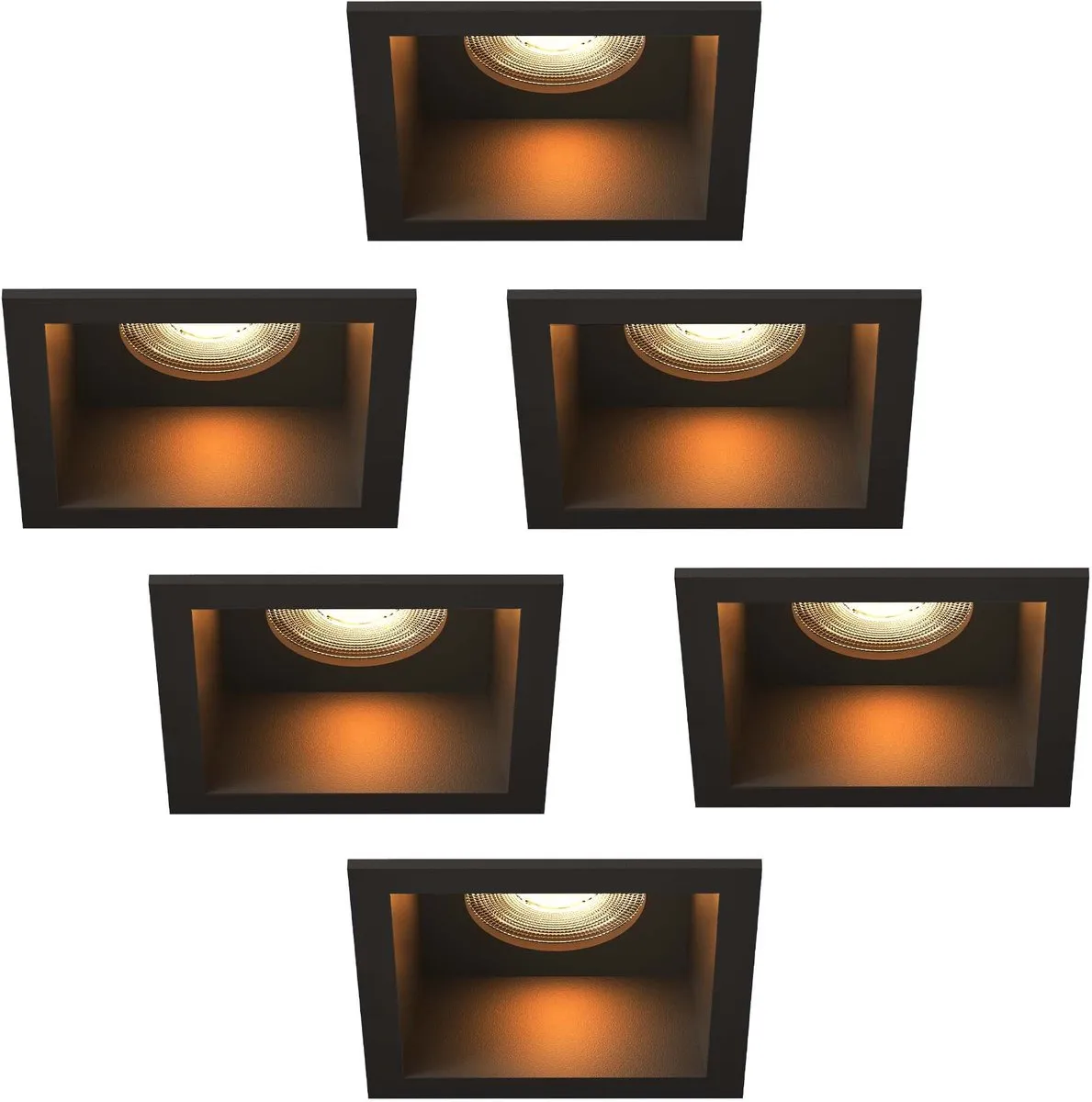 LEDVION 6x Inbouwspot Vierkant 85x85mm