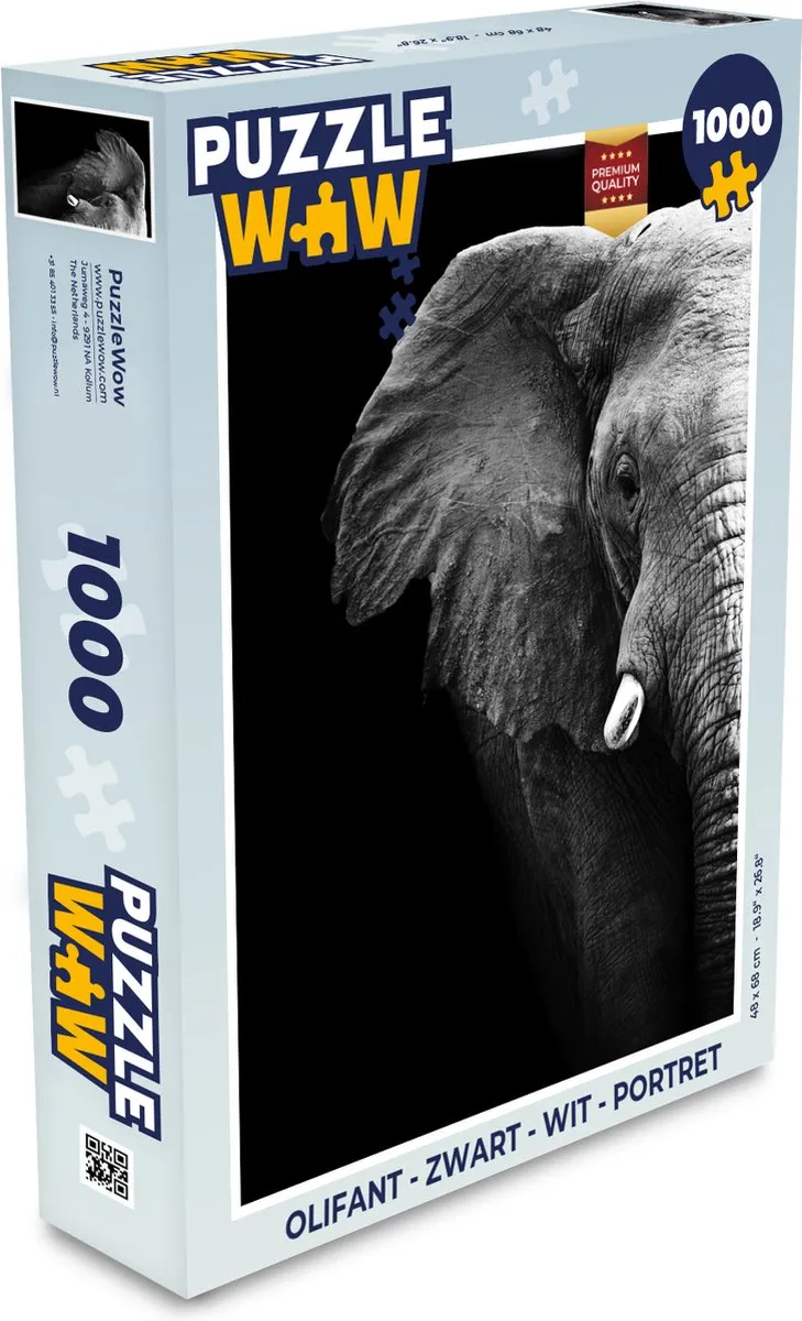 PuzzleWow Olifant Legpuzzel 1000 Stuks - Multicolor