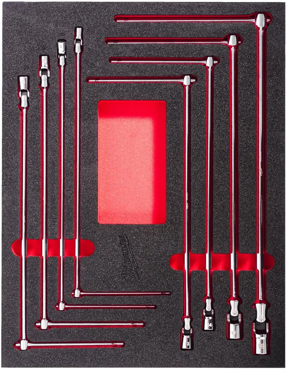 Milwaukee Foam Inlay T-dopsleutel Set met Cardangewricht