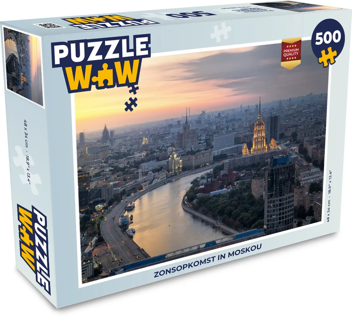 PuzzleWow Zonsopkomst in Moskou Legpuzzel 500 Stuks - Multicolor