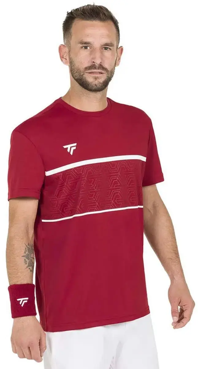 Tennisshirt Tecnifibre Men Team Tech Cardinal-XXL