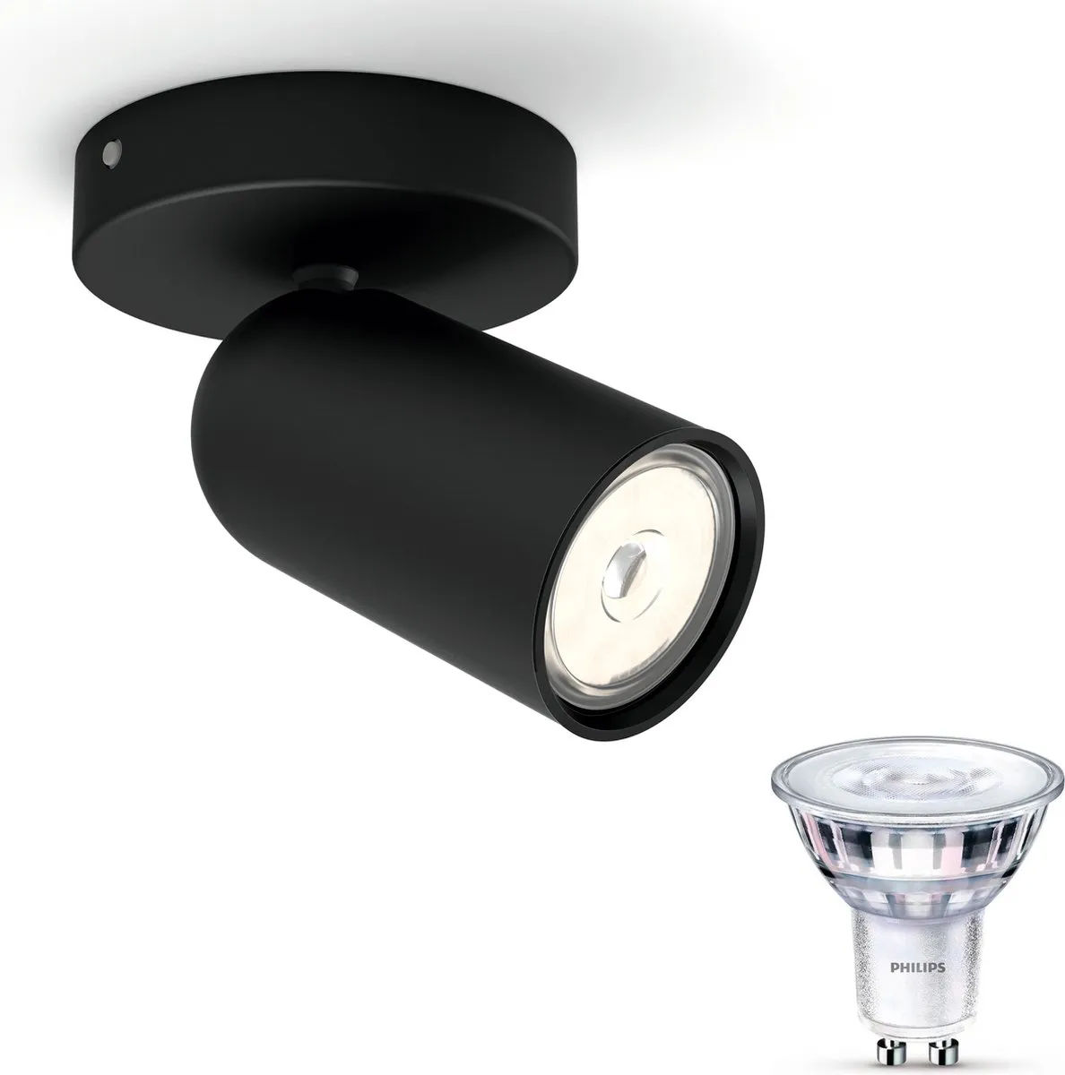 Philips Pongee Opbouwspot GU10 4,8W - Warmwit - Zwart