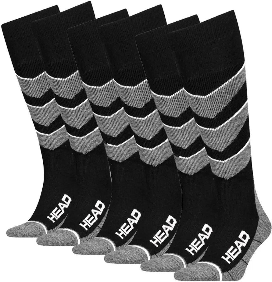 HEAD Skisokken Unisex V-Shape Kneehigh 6-pack Black Combo-35/38