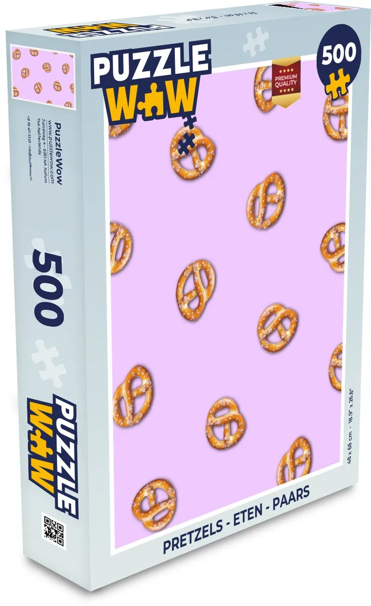 PuzzleWow Pretzels Legpuzzel 500 Stuks - Paars