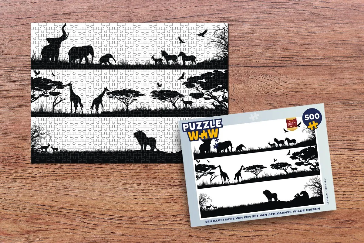 PuzzleWow Legpuzzel Afrikaanse Dieren 500 Stuks - Multicolor