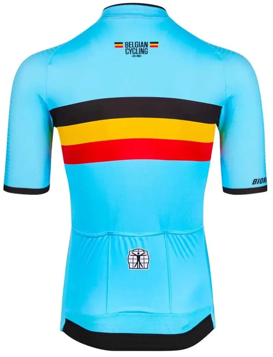 Bioracer Team Belgie 2023 Icon Fietsshirt - L - Blauw