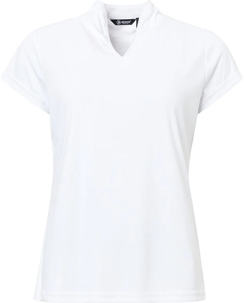 Abacus Golf Hammel Recycled Dames T-shirt Met Korte Mouwen En V-hals Wit 2XL Vro