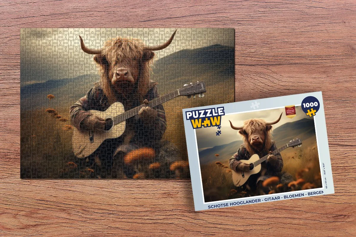 PuzzleWow Schotse Hooglander Puzzle 1000 Stuks