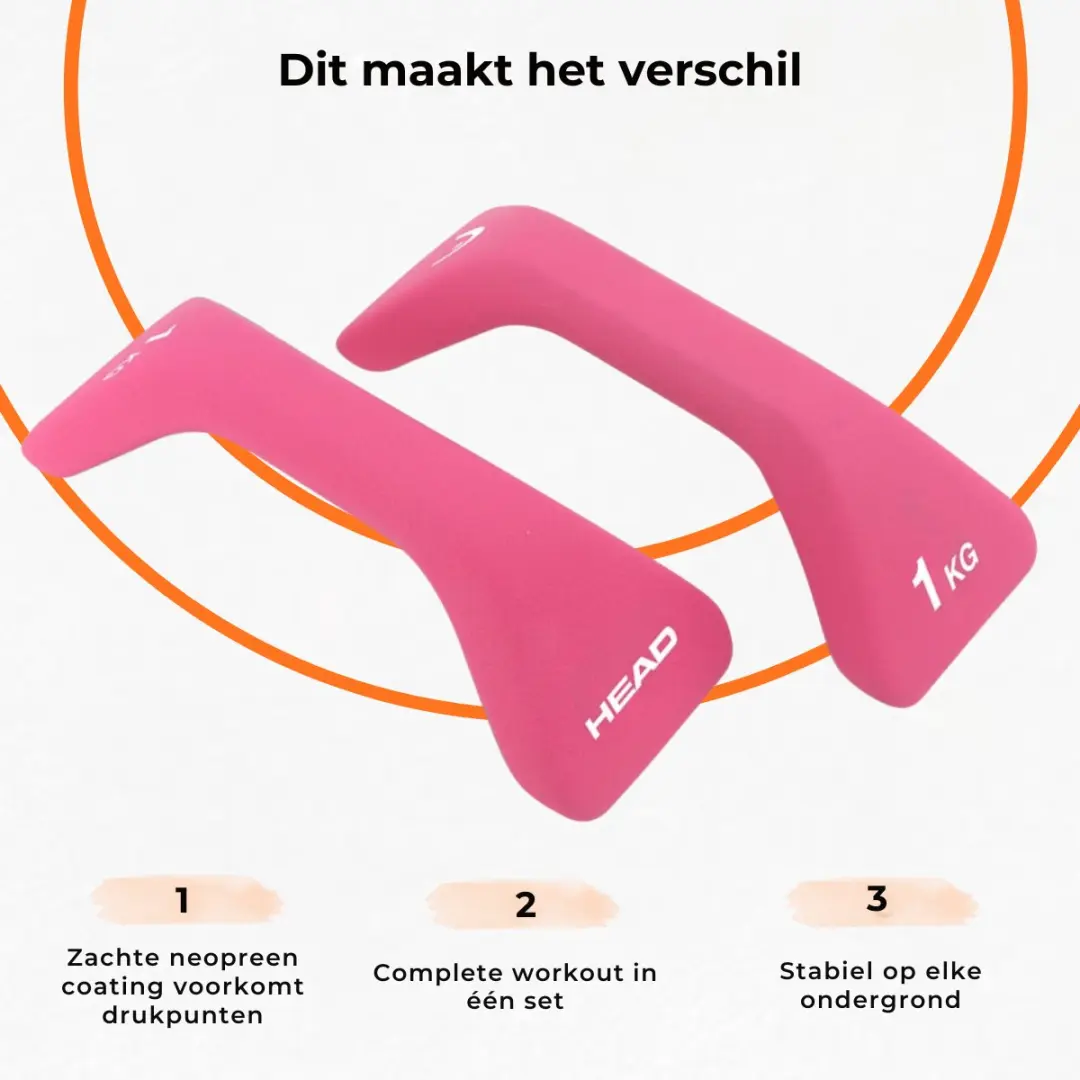 Head Push Up Bars Roze - 2 in 1