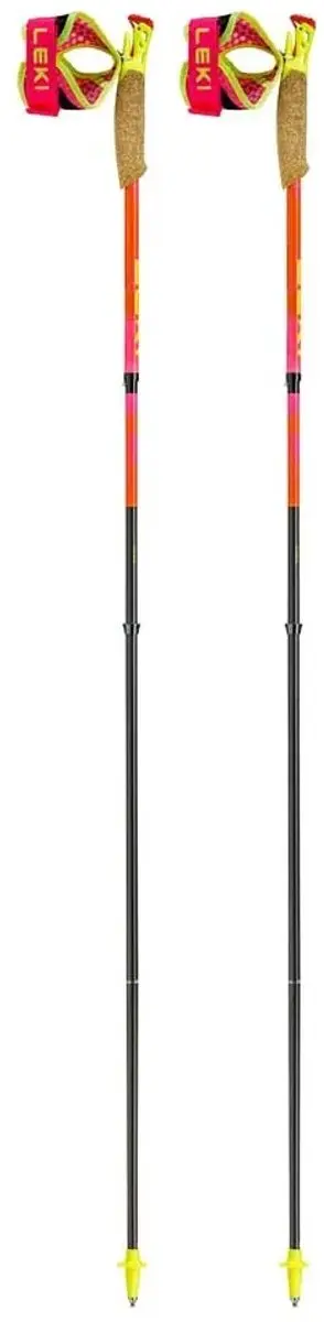 LEKI Ultratrail FX.One SL Carbon Trailstokken - Neon Pink/Pastello Orange/Neon Yellow - 115cm