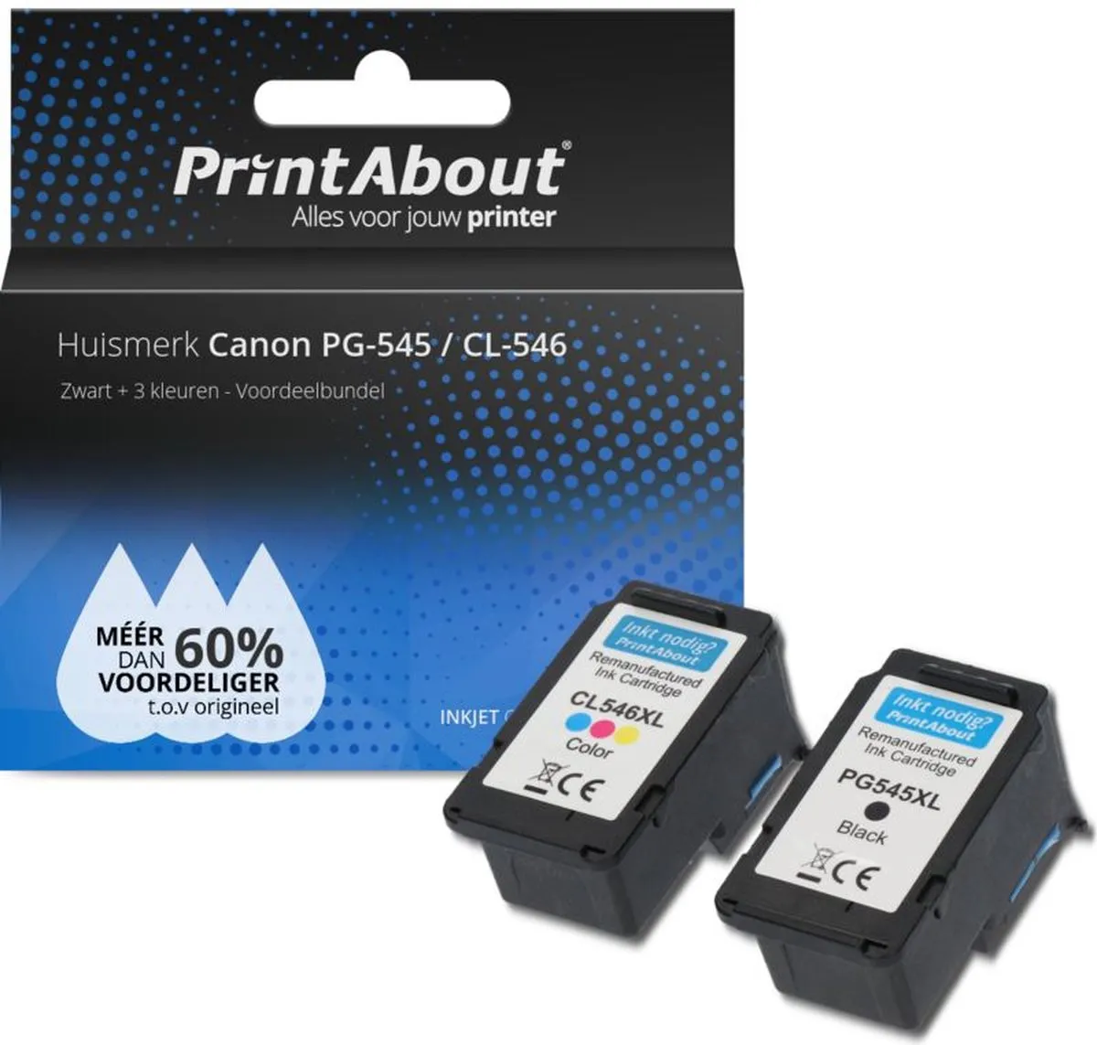 PrintAbout Canon PG-545/CL-546 Inktcartridges - 20 Stuks (Zwart + 3 Kleuren)