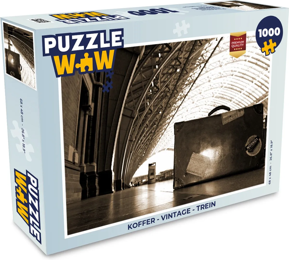 PuzzleWow Vintage Trein Legpuzzel 1000 Stuks - Multicolor