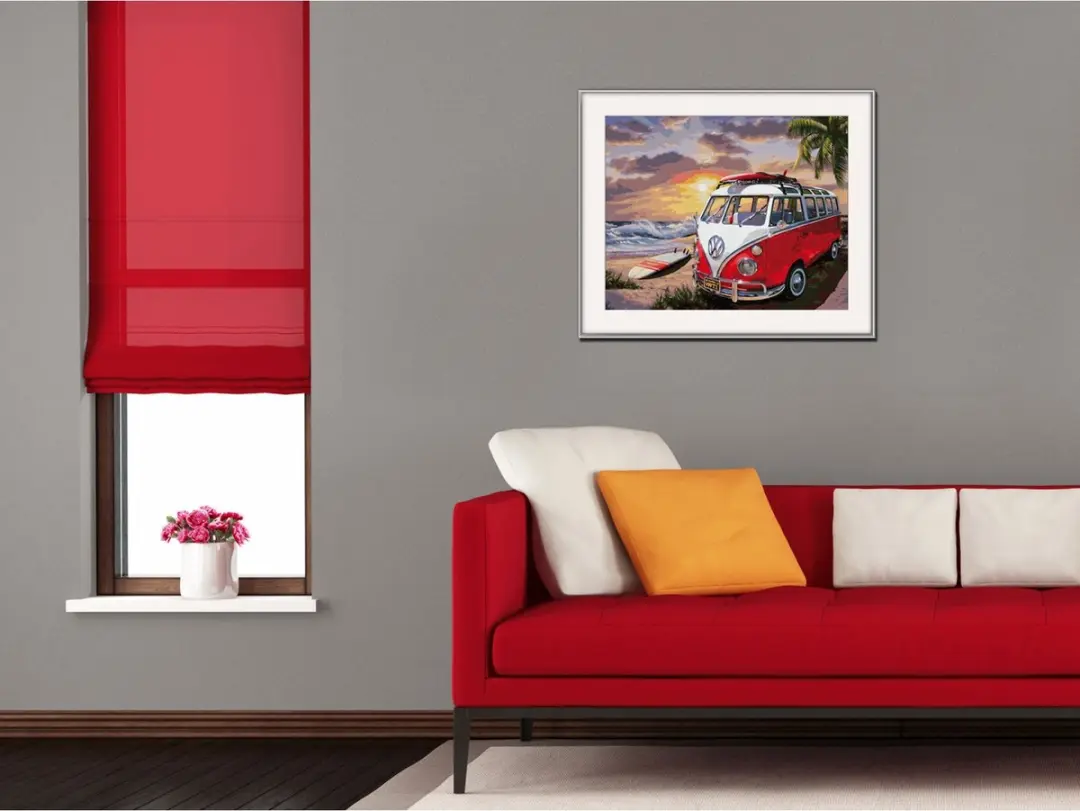Mammut Schipper Schilderen op Nummer Volkswagen T1 40x50cm - Multicolor