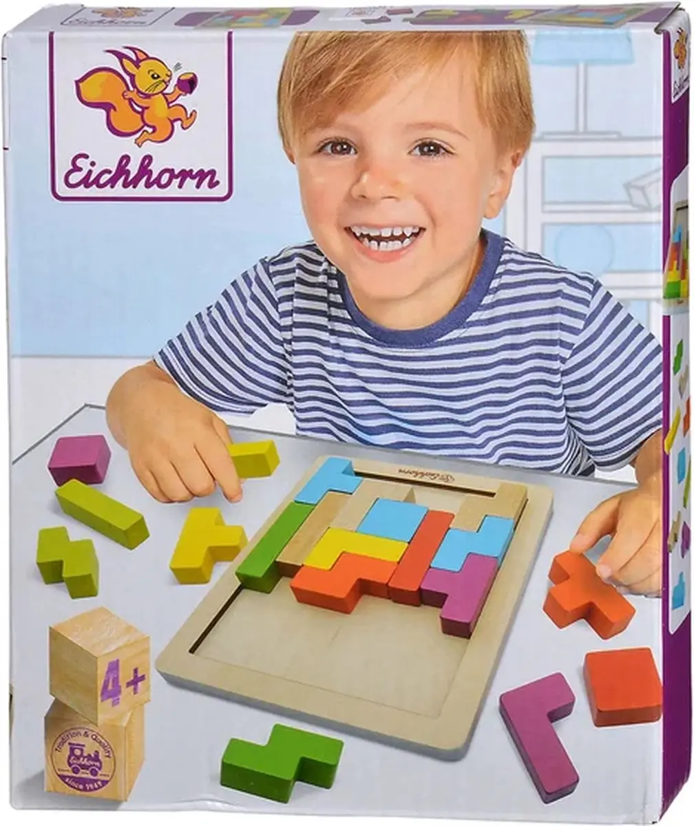Eichhorn Houten Vormenpuzzel 20-delig - Meerkleurig