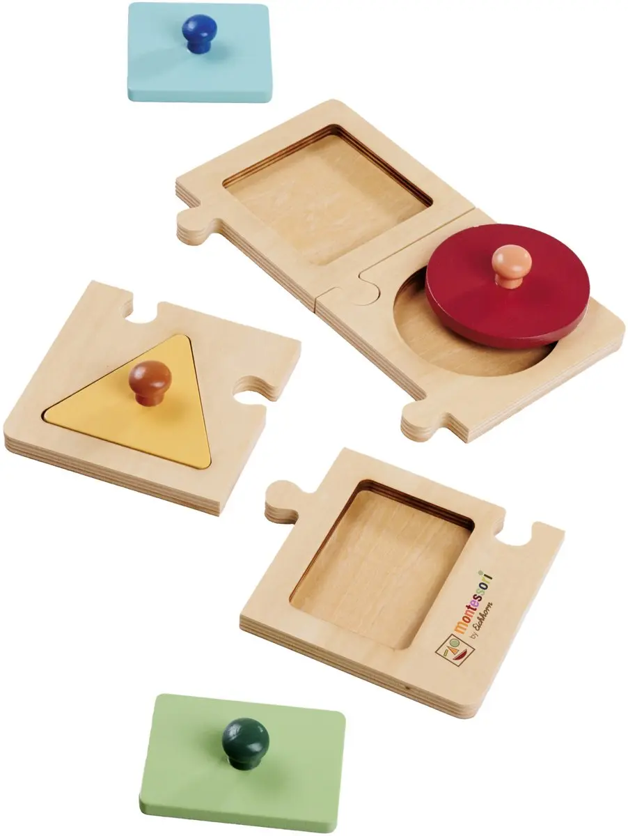 Eichhorn Montessori Vormsorteerder 8-delig - Blauw/ Groen/ Hout/ Oranje/ Rood - afbeelding 3 van 6