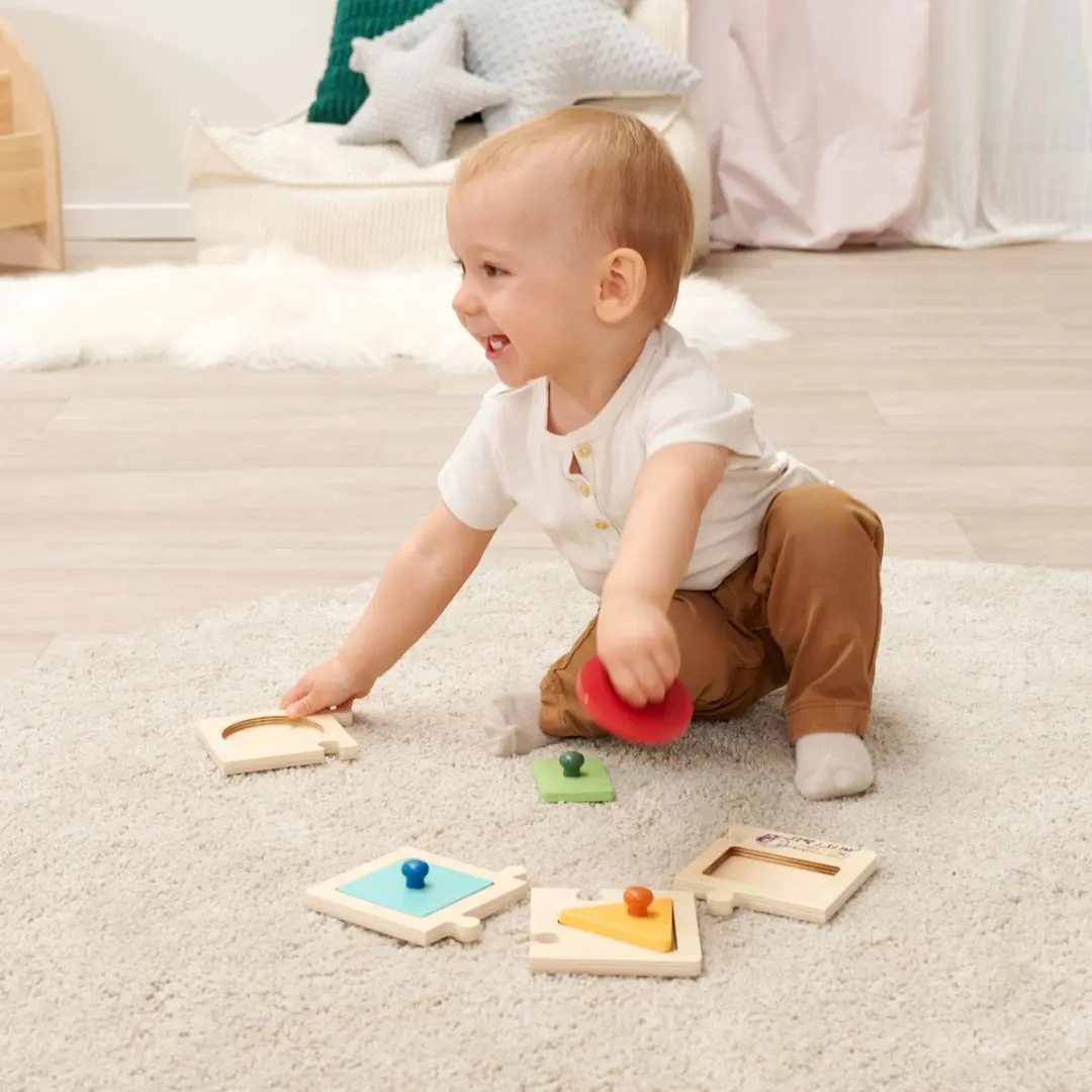 Eichhorn Montessori Vormsorteerder 8-delig - Blauw/ Groen/ Hout/ Oranje/ Rood - afbeelding 6 van 6