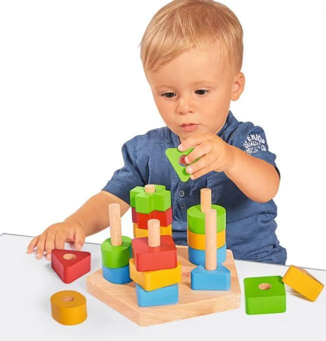 Eichhorn Stapelspel 21 Stuks - Houten Meerkleurig - afbeelding 6 van 6