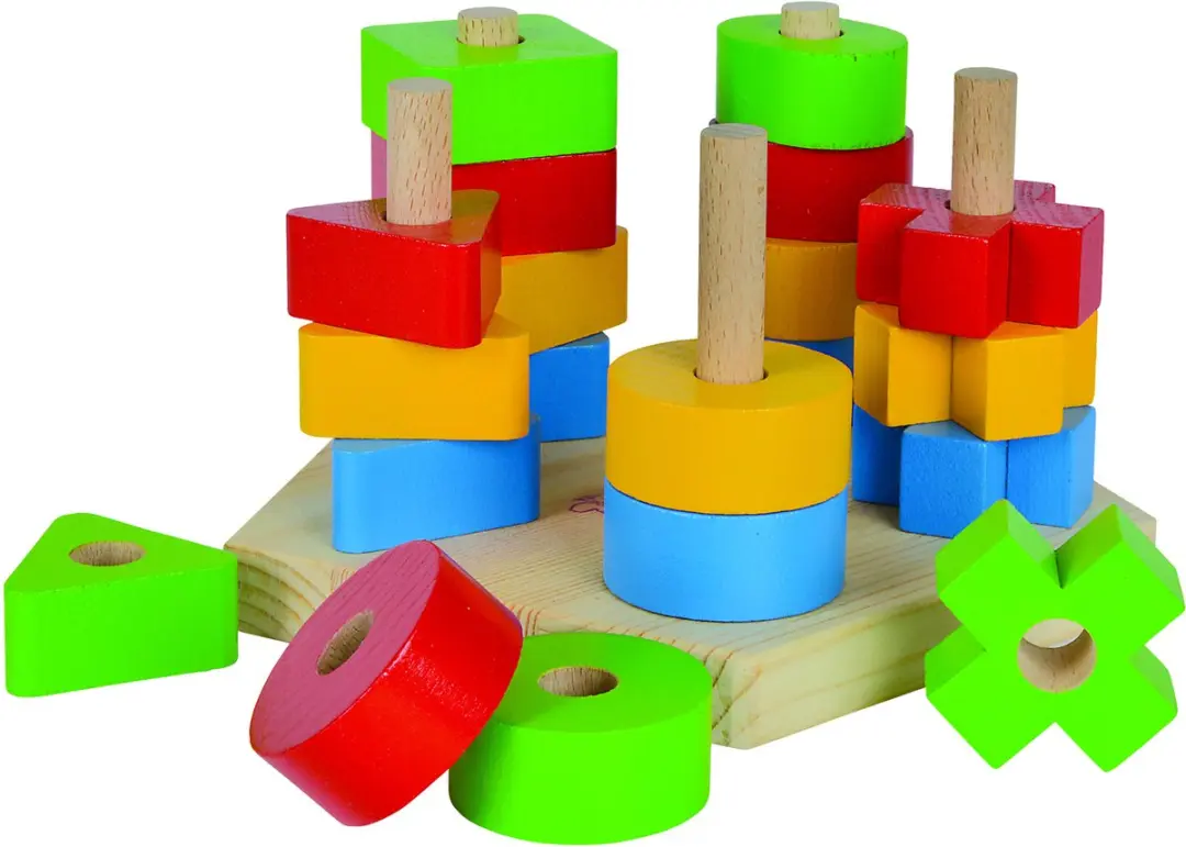 Eichhorn Stapelspel 21 Stuks - Houten Meerkleurig - afbeelding 2 van 6