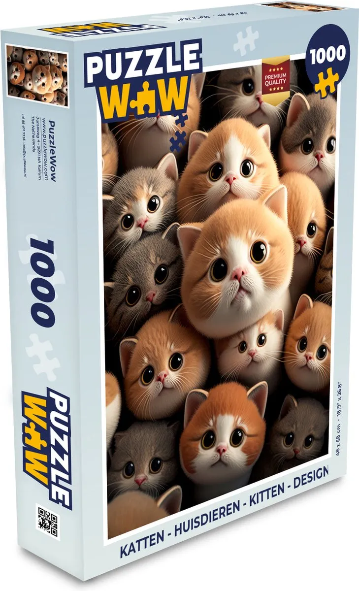 PuzzleWow Katten Puzzel 1000 Stuks - Multicolor
