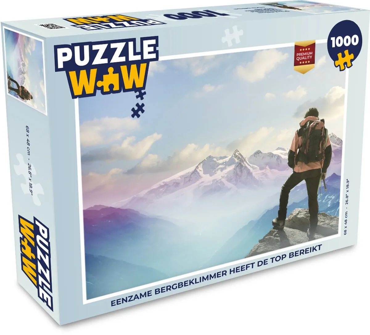PuzzleWow Legpuzzel Eenzame Bergbeklimmer - 1000 Stuks - Multicolor
