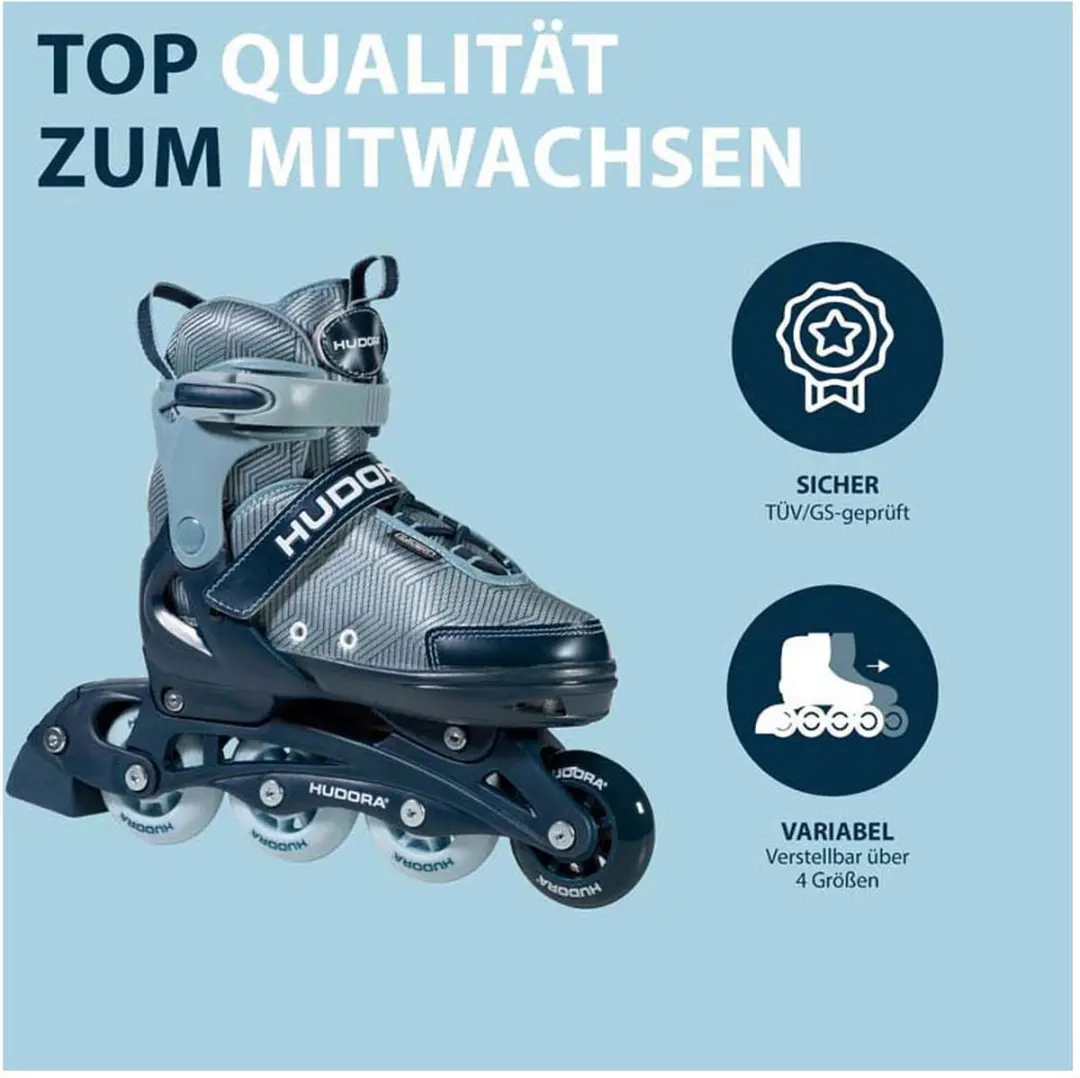 Hudora Skeelers Leon 2.0 Ocean Blauw - Maat 33-36