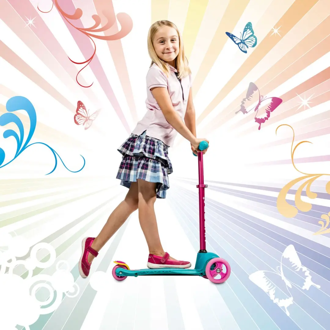 Hudora Flitzkids 2.0 Scooter Step 3 Wielen - Roze