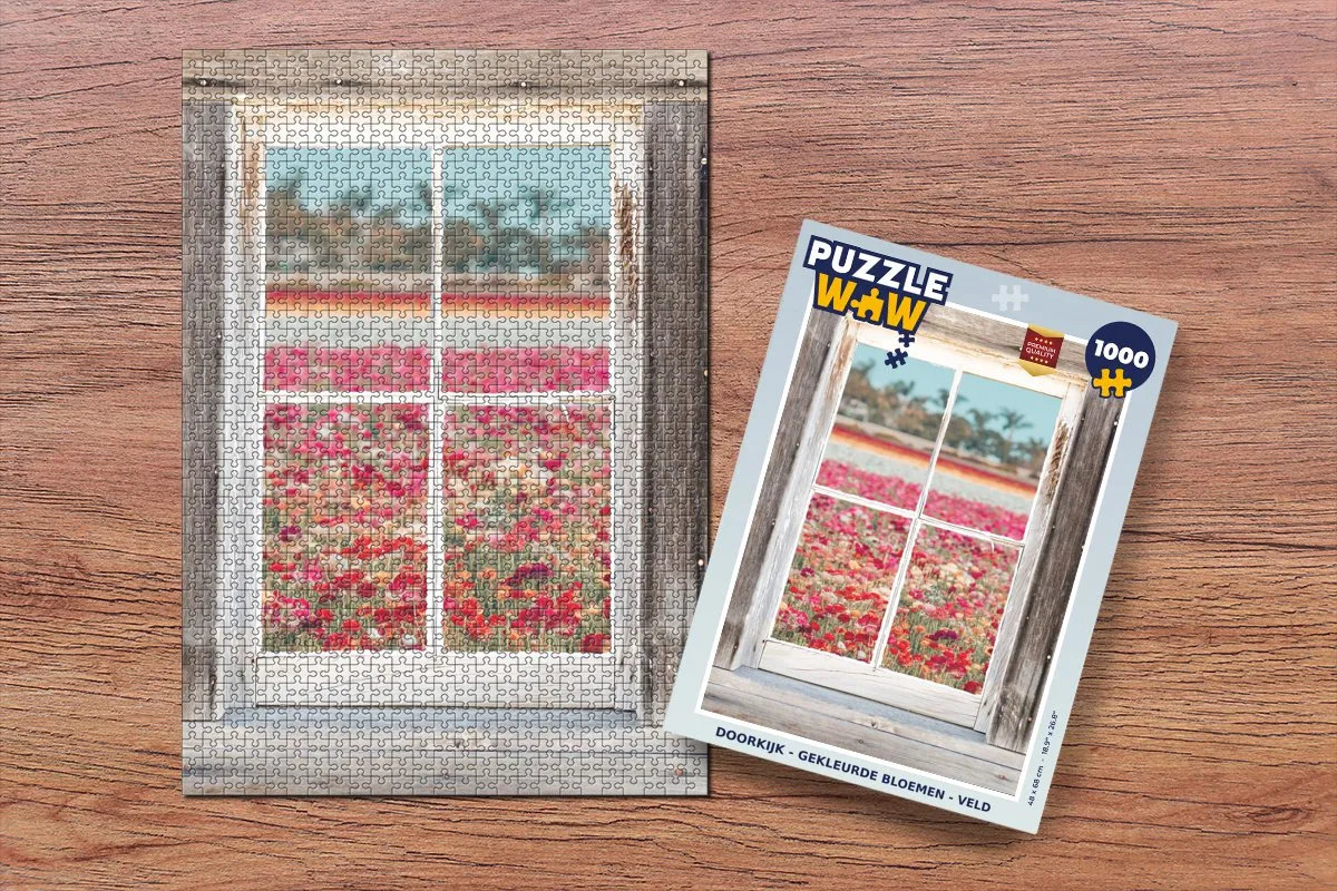 PuzzleWow Doorkijk Bloemen Legpuzzel 1000 Stuks - Multicolor