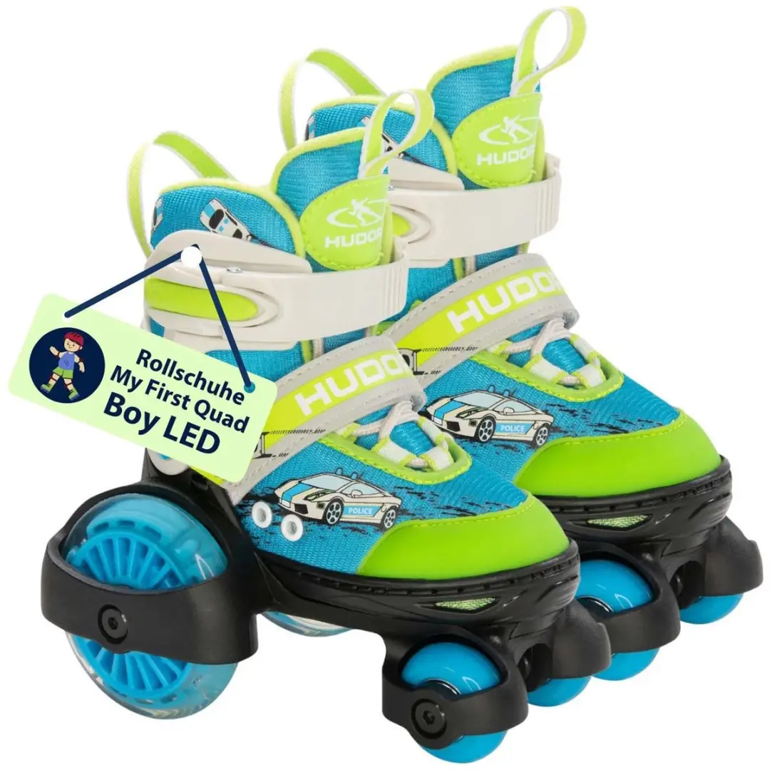 HUDORA Rolschaatsen My First Quad LED Auto, Maat 30-33
