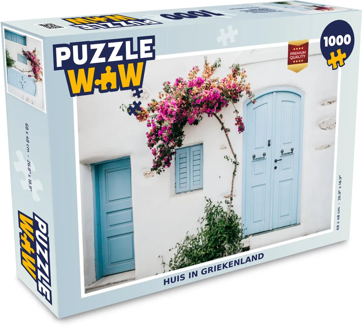 PuzzleWow Griekenland Huis Legpuzzel 1000 Stuks - Multicolor