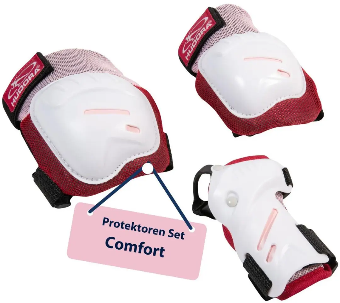 Hudora Biomechanische Elleboog- en Kniebeschermer Set Comfort M - Roze