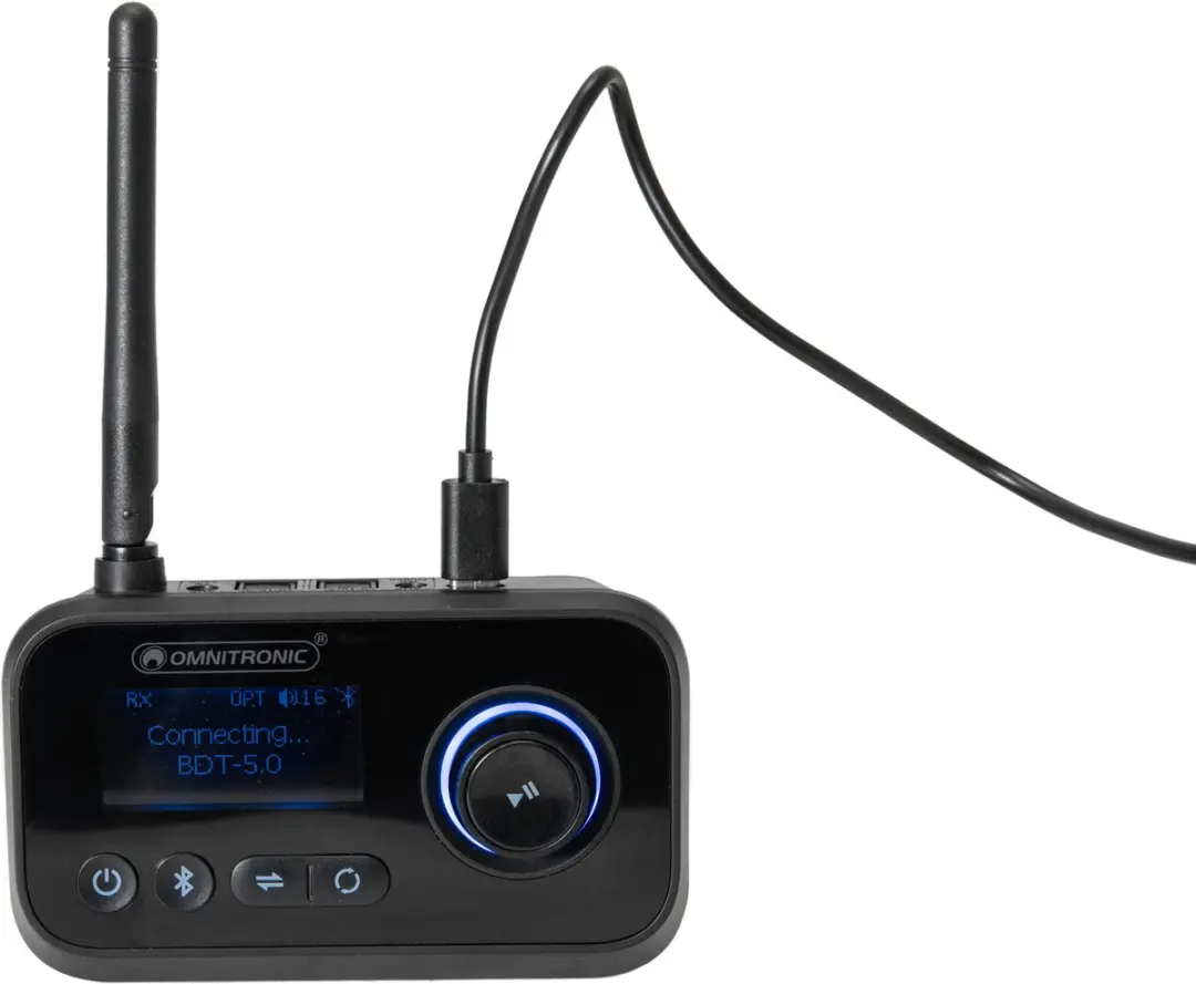 Omnitronic BDT-5.0 Bluetooth Muziekzender/Ontvanger - 5.0 - Zwart - afbeelding 5 van 6