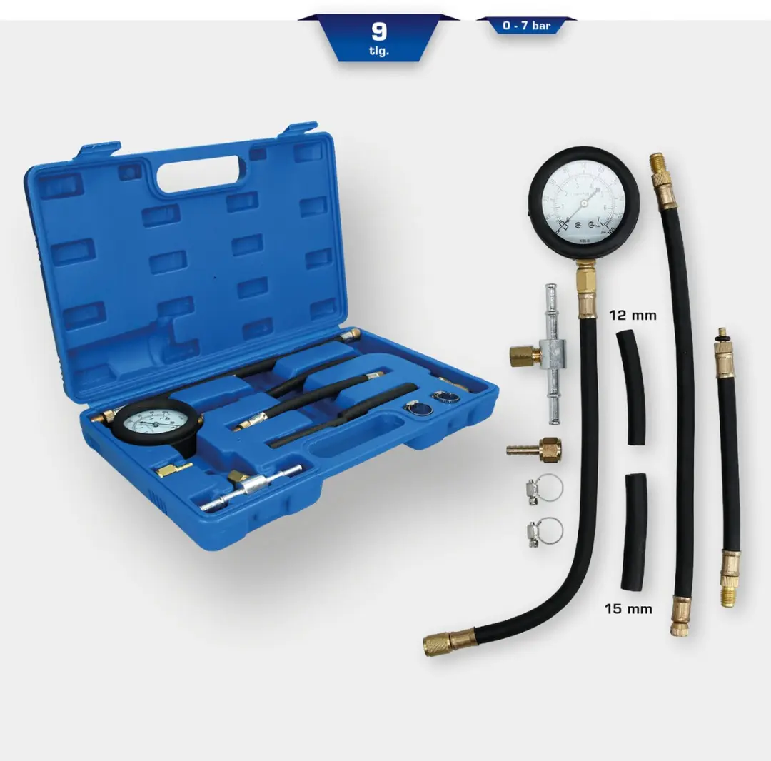 Brilliant Tools BT581250 Brandstofinjectiepomp Druktesterset - 9-delig - afbeelding 2 van 6