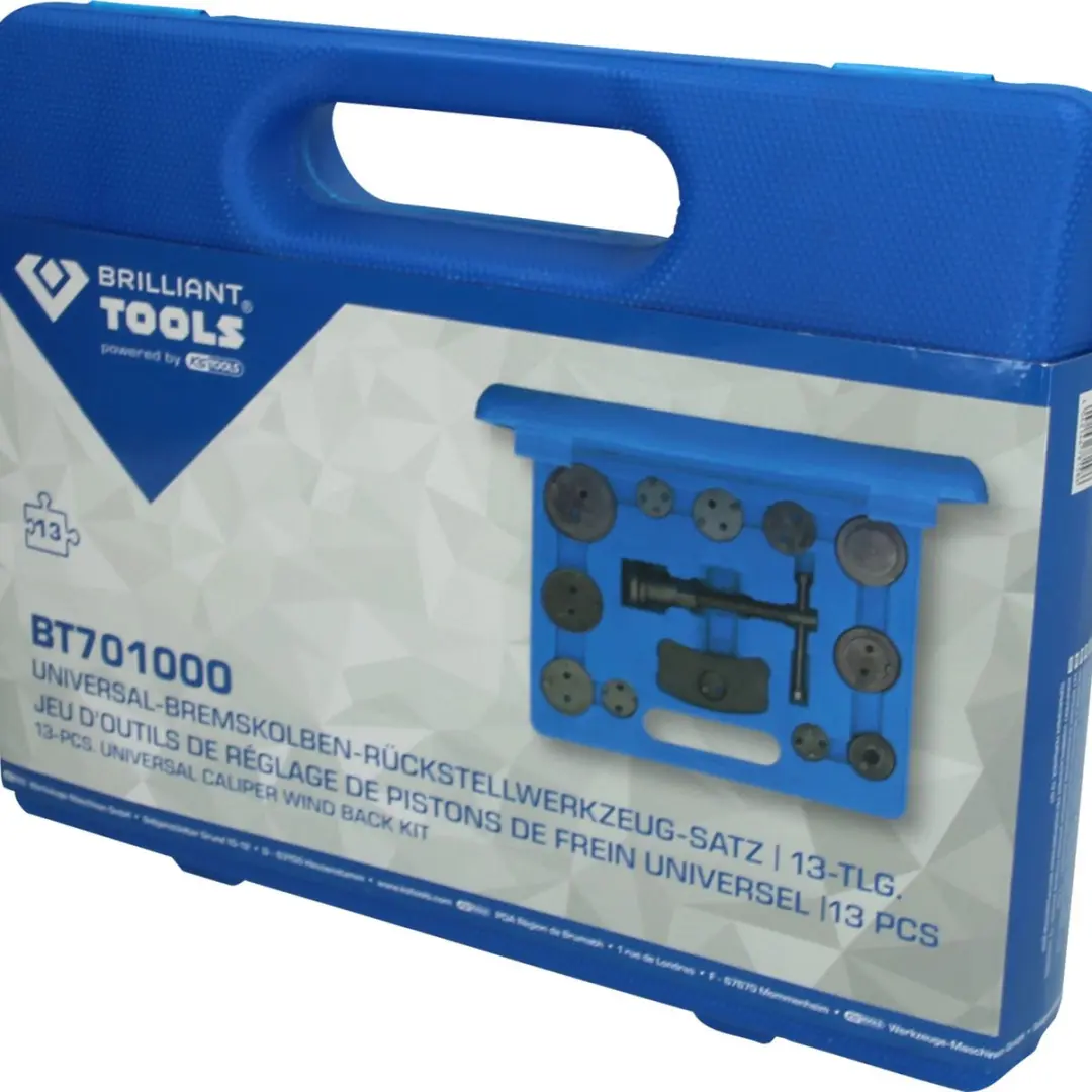 BRILLIANT TOOLS BT701000 Universele Remzuigerterugstelgereedschapset - 13-delig - Blauw - afbeelding 5 van 5