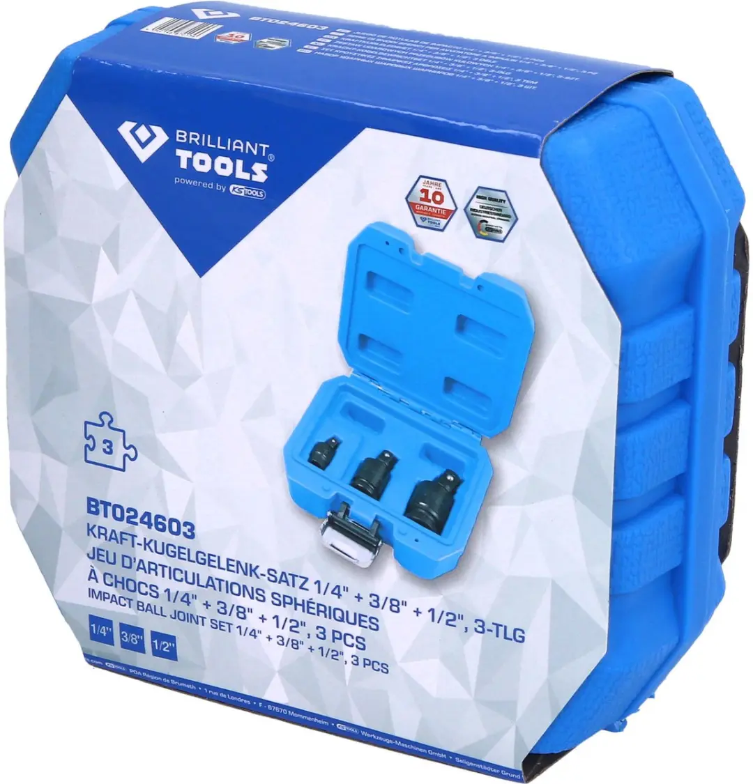 Brilliant Tools Kracht-kogelgewrichtenset BT024603 - 3-delig - Blauw - afbeelding 2 van 5
