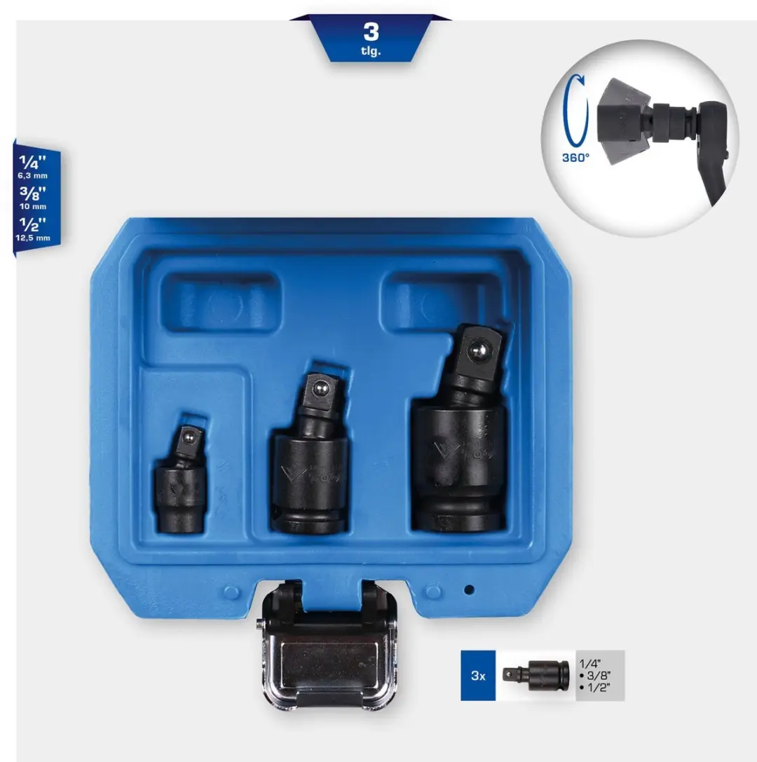 Brilliant Tools Kracht-kogelgewrichtenset BT024603 - 3-delig - Blauw - afbeelding 4 van 5